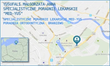 SPECJALISTYCZNE PORADNIE LEKARSKIE MED-YUS  PORADNIA ORTODONTYCZNA - YUSUFALI MAŁGORZATA ANNA SPECJALISTYCZNE PORADNIE LEKARSKIE "MED-YUS" - GDAŃSKA 21A,  BRANIEWO