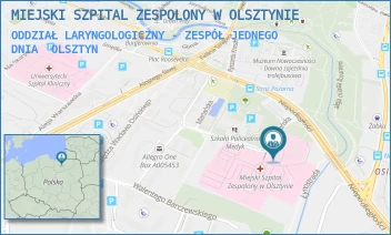 ODDZIAŁ LARYNGOLOGICZNY - ZESPÓŁ JEDNEGO DNIA - MIEJSKI SZPITAL ZESPOLONY W OLSZTYNIE - NIEPODLEGŁOŚCI 44,  OLSZTYN