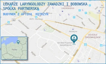 BUDYNEK Z APTEKĄ - LEKARZE LARYNGOLODZY ZAWADZKI I BOBOWSKA SPÓŁKA PARTNERSKA - DASZYŃSKIEGO 29A,  KĘTRZYN