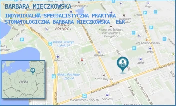INDYWIDUALNA SPECJALISTYCZNA PRAKTYKA STOMATOLOGICZNA BARBARA MIECZKOWSKA - BARBARA MIECZKOWSKA - KONOPNICKIEJ 1/P. 316,  EŁK