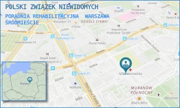 PORADNIA REHABILITACYJNA - POLSKI ZWIĄZEK NIEWIDOMYCH - KARMELICKA 26,  WARSZAWA ŚRÓDMIEŚCIE