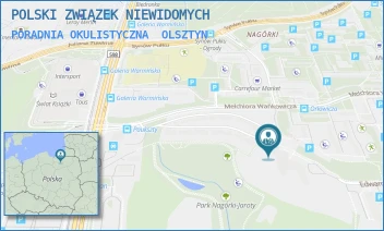 PORADNIA OKULISTYCZNA - POLSKI ZWIĄZEK NIEWIDOMYCH - PAUKSZTY 57,  OLSZTYN