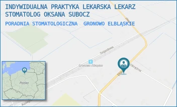 PORADNIA STOMATOLOGICZNA - INDYWIDUALNA PRAKTYKA LEKARSKA LEKARZ STOMATOLOG OKSANA SUBOCZ - ELBLĄSKA 11 - A,  GRONOWO ELBLĄSKIE
