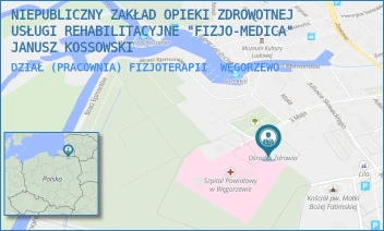 DZIAŁ (PRACOWNIA) FIZJOTERAPII - NIEPUBLICZNY ZAKŁAD OPIEKI ZDROWOTNEJ USŁUGI REHABILITACYJNE "FIZJO-MEDICA" JANUSZ KOSSOWSKI - 3-MAJA 17B/28-29,  WĘGORZEWO