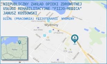 DZIAŁ (PRACOWNIA) FIZJOTERAPII - NIEPUBLICZNY ZAKŁAD OPIEKI ZDROWOTNEJ USŁUGI REHABILITACYJNE "FIZJO-MEDICA" JANUSZ KOSSOWSKI - GRUNWALDZKA 94/111-113,  WYDMINY