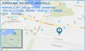 NIEPUBLICZNY ZAKŁAD OPIEKI ZDROWOTNEJ SPECJALISTYCZNY GABINET GRUŹLICY I CHORÓB PŁUC - MIROSŁAWA RULEWICZ-WARNIEŁŁO - KRÓTKA 4,  KĘTRZYN