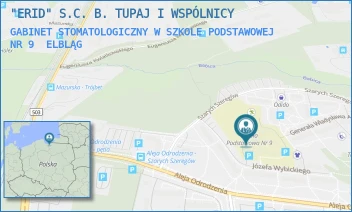 GABINET STOMATOLOGICZNY W SZKOLE PODSTAWOWEJ NR 9 - "ERID" S.C. B. TUPAJ I WSPÓLNICY - JÓZEFA WYBICKIEGO 20,  ELBLĄG