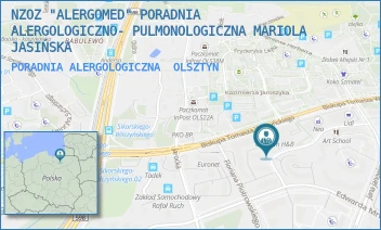 PORADNIA ALERGOLOGICZNA - NZOZ "ALERGOMED" PORADNIA ALERGOLOGICZNO- PULMONOLOGICZNA MARIOLA JASIŃSKA - MROZA 13C,  OLSZTYN