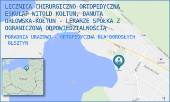 PORADNIA URAZOWO - ORTOPEDYCZNA DLA DOROSŁYCH - LECZNICA CHIRURGICZNO-ORTOPEDYCZNA ESKULAP WITOLD KOŁTUN, DANUTA ORŁOWSKA-KOŁTUN - LEKARZE SPÓŁKA Z OGRANICZONĄ ODPOWIEDZIALNOŚCIĄ - BRZOZOWA 14A,  OLSZTYN