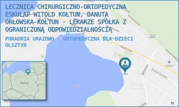 PORADNIA URAZOWO - ORTOPEDYCZNA DLA DZIECI - LECZNICA CHIRURGICZNO-ORTOPEDYCZNA ESKULAP WITOLD KOŁTUN, DANUTA ORŁOWSKA-KOŁTUN - LEKARZE SPÓŁKA Z OGRANICZONĄ ODPOWIEDZIALNOŚCIĄ - BRZOZOWA 14A,  OLSZTYN