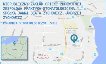 PORADNIA STOMATOLOGICZNA - NIEPUBLICZNY ZAKŁAD OPIEKI ZDROWOTNEJ ZESPOŁOWA PRAKTYKA STOMATOLOGICZNA SPÓŁKA JAWNA BEATA ZYCHOWICZ, ANDRZEJ ZYCHOWICZ - WYBICKIEGO 9,  SUSZ