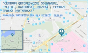 PORADNIA ORTOPEDYCZNA DLA DZIECI - "CENTRUM ORTOPEDYCZNE SOSNOWSKI, BYLICKI, KAŁDUŃSKI, MUZYKA - LEKARZE SPÓŁKA PARTNERSKA" - KRÓLEWIECKA 146,  ELBLĄG