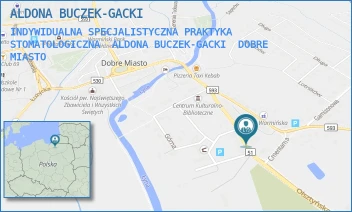 INDYWIDUALNA SPECJALISTYCZNA PRAKTYKA STOMATOLOGICZNA  ALDONA BUCZEK-GACKI - ALDONA BUCZEK-GACKI - OLSZTYŃSKA 3/9,  DOBRE MIASTO
