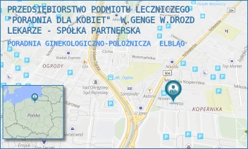 PORADNIA GINEKOLOGICZNO-POLOŻNICZA - PRZEDSIĘBIORSTWO PODMIOTU LECZNICZEGO "PORADNIA DLA KOBIET"  W.GENGE W.DROZD LEKARZE - SPÓŁKA PARTNERSKA - BAŻYŃSKIEGO 2,  ELBLĄG