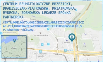 CENTRUMREUMATOLOGICZNEBAZELABRZEZICKIDRABISZCZAK-PIĄTKOWSKAKWIATKOWSKARYDECKASOSNOWSKALEK,SP.PARTNER - CENTRUM REUMATOLOGICZNE BRZEZICKI, DRABISZCZAK-PIĄTKOWSKA, KWIATKOWSKA, RYDECKA, SOSNOWSKA LEKARZE-SPÓŁKA PARTNERSKA - ALEJA JANA PAWŁA II 5A,  ELBLĄG
