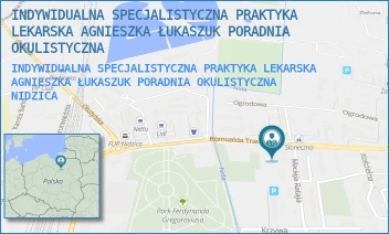 INDYWIDUALNA SPECJALISTYCZNA PRAKTYKA LEKARSKA AGNIESZKA ŁUKASZUK PORADNIA OKULISTYCZNA - INDYWIDUALNA SPECJALISTYCZNA PRAKTYKA LEKARSKA AGNIESZKA ŁUKASZUK PORADNIA OKULISTYCZNA - TRAUGUTTA 13,  NIDZICA