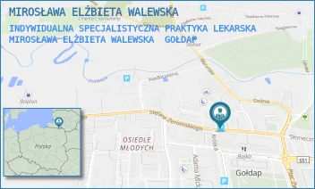 INDYWIDUALNA SPECJALISTYCZNA PRAKTYKA LEKARSKA MIROSŁAWA ELŻBIETA WALEWSKA - MIROSŁAWA ELŻBIETA WALEWSKA - ŻEROMSKIEGO 8A/GAB 1,  GOŁDAP