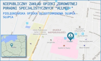 PIELĘGNIARSKA OPIEKA DŁUGOTERMINOWA SŁUPCA - NIEPUBLICZNY ZAKŁAD OPIEKI ZDROWOTNEJ PORADNI SPECJALISTYCZNYCH "ALLMED " - SIKORSKIEGO 1,  SŁUPCA