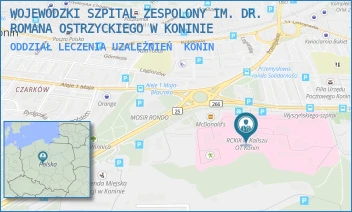 ODDZIAŁ LECZENIA UZALEŻNIEŃ - WOJEWÓDZKI SZPITAL ZESPOLONY IM. DR. ROMANA OSTRZYCKIEGO W KONINIE - KARDYNAŁA S. WYSZYŃSKIEGO 1,  KONIN