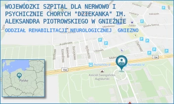 ODDZIAŁ REHABILITACJI NEUROLOGICZNEJ - WOJEWÓDZKI SZPITAL DLA NERWOWO I PSYCHICZNIE CHORYCH "DZIEKANKA" IM. ALEKSANDRA PIOTROWSKIEGO W GNIEŹNIE - POZNAŃSKA 15,  GNIEZNO