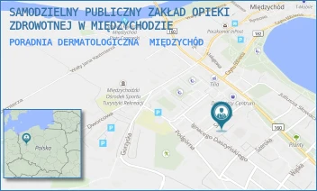 PORADNIA DERMATOLOGICZNA - SAMODZIELNY PUBLICZNY ZAKŁAD OPIEKI ZDROWOTNEJ W MIĘDZYCHODZIE - SZPITALNA 10,  MIĘDZYCHÓD