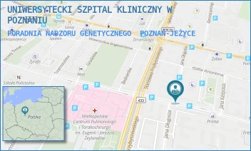 PORADNIA NADZORU GENETYCZNEGO - UNIWERSYTECKI SZPITAL KLINICZNY W POZNANIU - AUGUSTYNA SZAMARZEWSKIEGO 84,  POZNAŃ-JEŻYCE