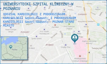 ODDZIAŁ KARDIOLOGII Z PODODDZIAŁEM KARDIOLOGII "F" I PODODDZIAŁEM KARDIOLOGII "G" - UNIWERSYTECKI SZPITAL KLINICZNY W POZNANIU - DŁUGA 1/2,  POZNAŃ-STARE MIASTO
