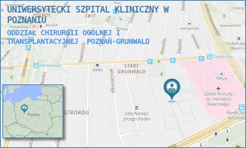 ODDZIAŁ CHIRURGII OGÓLNEJ I TRANSPLANTACYJNEJ - UNIWERSYTECKI SZPITAL KLINICZNY W POZNANIU - GRUNWALDZKA 55,  POZNAŃ-GRUNWALD