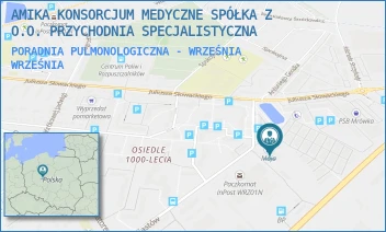 PORADNIA PULMONOLOGICZNA - WRZEŚNIA - AMIKA KONSORCJUM MEDYCZNE SPÓŁKA Z O.O. PRZYCHODNIA SPECJALISTYCZNA - PIASTÓW 16,  WRZEŚNIA