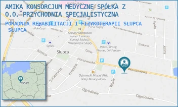 PORADNIA REHABILITACJI I FIZYKOTERAPII SŁUPCA - AMIKA KONSORCJUM MEDYCZNE SPÓŁKA Z O.O. PRZYCHODNIA SPECJALISTYCZNA - WARSZAWSKA 16,  SŁUPCA