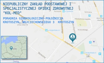 PORADNIA GINEKOLOGICZNO-POŁOŻNICZA KROTOSZYN, WOJCIECHOWSKIEGO 3 - NIEPUBLICZNY ZAKŁAD PODSTAWOWEJ I SPECJALISTYCZNEJ OPIEKI ZDROWOTNEJ "KOL-MED" - WOJCIECHOWSKIEGO 3,  KROTOSZYN