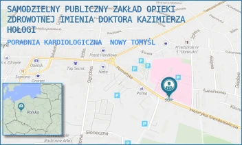 PORADNIA KARDIOLOGICZNA - SAMODZIELNY PUBLICZNY ZAKŁAD OPIEKI ZDROWOTNEJ IMIENIA DOKTORA KAZIMIERZA HOŁOGI - SIENKIEWICZA 3,  NOWY TOMYŚL