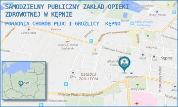 PORADNIA CHORÓB PŁUC I GRUŹLICY - SAMODZIELNY PUBLICZNY ZAKŁAD OPIEKI ZDROWOTNEJ W KĘPNIE - KS.P. WAWRZYNIAKA 36,  KĘPNO