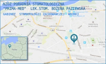 GABINET  STOMATOLOGII ZACHOWAWCZEJ - NZOZ PORADNIA STOMATOLOGICZNA "PRIMA-MED"  LEK.STOM. BOŻENA PAZIEWSKA - PARTYZANTÓW 14,  WRONKI