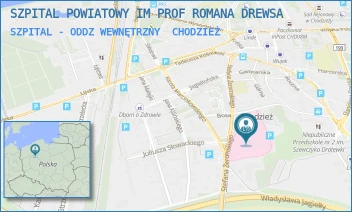 SZPITAL - ODDZ WEWNĘTRZNY - SZPITAL POWIATOWY IM PROF ROMANA DREWSA - ŻEROMSKIEGO 29,  CHODZIEŻ