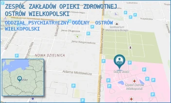 ODDZIAŁ PSYCHIATRYCZNY OGÓLNY - ZESPÓŁ ZAKŁADÓW OPIEKI ZDROWOTNEJ OSTRÓW WIELKOPOLSKI - LIMANOWSKIEGO 20/22,  OSTRÓW WIELKOPOLSKI