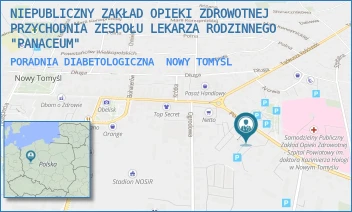PORADNIA DIABETOLOGICZNA - NIEPUBLICZNY ZAKŁAD OPIEKI ZDROWOTNEJ PRZYCHODNIA ZESPOŁU LEKARZA RODZINNEGO "PANACEUM" - UL. POZNAŃSKA 30,  NOWY TOMYŚL