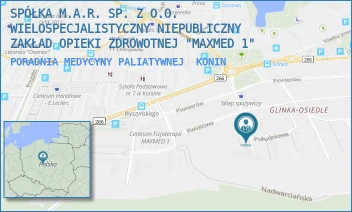 PORADNIA MEDYCYNY PALIATYWNEJ - SPÓŁKA M.A.R. SP. Z O.O. WIELOSPECJALISTYCZNY NIEPUBLICZNY ZAKŁAD OPIEKI ZDROWOTNEJ "MAXMED 1" - POŁUDNIOWA 3,  KONIN