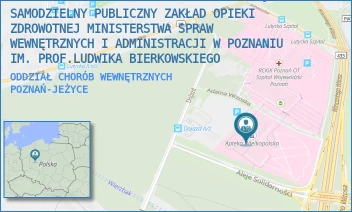 ODDZIAŁ CHORÓB WEWNĘTRZNYCH - SAMODZIELNY PUBLICZNY ZAKŁAD OPIEKI ZDROWOTNEJ MINISTERSTWA SPRAW WEWNĘTRZNYCH I ADMINISTRACJI W POZNANIU IM. PROF.LUDWIKA BIERKOWSKIEGO - DOJAZD 34,  POZNAŃ-JEŻYCE