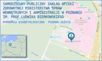PORADNIA DIABETOLOGICZNA - SAMODZIELNY PUBLICZNY ZAKŁAD OPIEKI ZDROWOTNEJ MINISTERSTWA SPRAW WEWNĘTRZNYCH I ADMINISTRACJI W POZNANIU IM. PROF.LUDWIKA BIERKOWSKIEGO - DOJAZD 34,  POZNAŃ-JEŻYCE