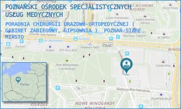 PORADNIA CHIRURGII URAZOWO-ORTOPEDYCZNEJ ( GABINET ZABIEGOWY, GIPSOWNIA ) - POZNAŃSKI OŚRODEK SPECJALISTYCZNYCH USŁUG MEDYCZNYCH - ALEJE SOLIDARNOŚCI 36,  POZNAŃ-STARE MIASTO