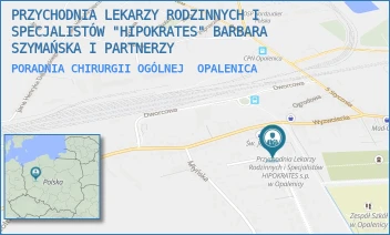 PORADNIA CHIRURGII OGÓLNEJ - PRZYCHODNIA LEKARZY RODZINNYCH I SPECJALISTÓW "HIPOKRATES" BARBARA SZYMAŃSKA I PARTNERZY - POWSTAŃCÓW WIELKOPOLSKICH 1A,  OPALENICA
