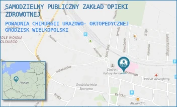 PORADNIA CHIRURGII URAZOWO- ORTOPEDYCZNEJ - SAMODZIELNY PUBLICZNY ZAKŁAD OPIEKI ZDROWOTNEJ - MOSSEGO 3,  GRODZISK WIELKOPOLSKI