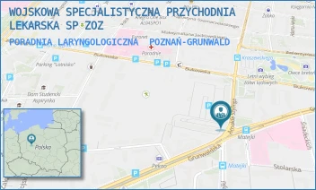 PORADNIA LARYNGOLOGICZNA - WOJSKOWA SPECJALISTYCZNA PRZYCHODNIA LEKARSKA SP ZOZ - SZYLINGA ARNOLDA 1,  POZNAŃ-GRUNWALD