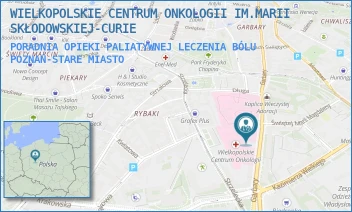 PORADNIA OPIEKI PALIATYWNEJ LECZENIA BÓLU - WIELKOPOLSKIE CENTRUM ONKOLOGII IM.MARII SKŁODOWSKIEJ-CURIE - GARBARY 15,  POZNAŃ-STARE MIASTO