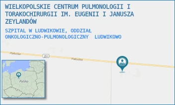 SZPITAL W LUDWIKOWIE, ODDZIAŁ ONKOLOGICZNO-PULMONOLOGICZNY - WIELKOPOLSKIE CENTRUM PULMONOLOGII I TORAKOCHIRURGII IM. EUGENII I JANUSZA ZEYLANDÓW - LUDWIKOWO 1,  LUDWIKOWO