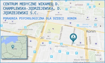 PORADNIA PSYCHOLOGICZNA DLA DZIECI - CENTRUM MEDYCZNE WIKAMED D. CHAMPLEWSKA-JĘDRZEJEWSKA, D. JĘDRZEJEWSKI S.C. - POWSTAŃCÓW STYCZNIOWYCH 2/98,  KONIN