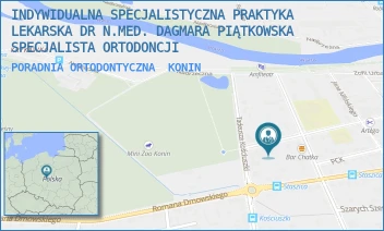 PORADNIA ORTODONTYCZNA - INDYWIDUALNA SPECJALISTYCZNA PRAKTYKA LEKARSKA DR N.MED. DAGMARA PIĄTKOWSKA-BERDYSZAK SPECJALISTA ORTODONCJI - ADAMA MICKIEWICZA 21,  KONIN
