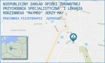 PRACOWNIA FIZJOTERAPII - NIEPUBLICZNY ZAKŁAD OPIEKI ZDROWOTNEJ PRZYCHODNIA SPECJALISTYCZNA  I LEKARZA RODZINNEGO "MAYMED" JERZY MAY W SPADKU - 700-LECIA 1,  JUTROSIN