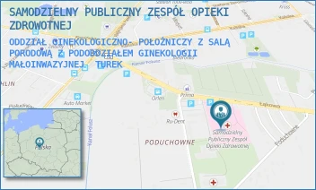ODDZIAŁ GINEKOLOGICZNO- POŁOŻNICZY Z SALĄ PORODOWĄ Z PODODDZIAŁEM GINEKOLOGII MAŁOINWAZYJNEJ - SAMODZIELNY PUBLICZNY ZESPÓŁ OPIEKI ZDROWOTNEJ - PODUCHOWNE 1,  TUREK